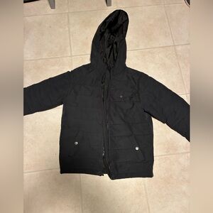 Cozy Black Hooded Puffer Jacket for Kids